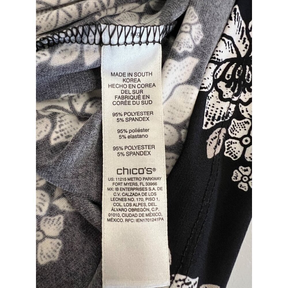 Chico's Women's Cold Shoulder Short Sleeve Floral Shift Dress Size Large - Picture 9 of 9